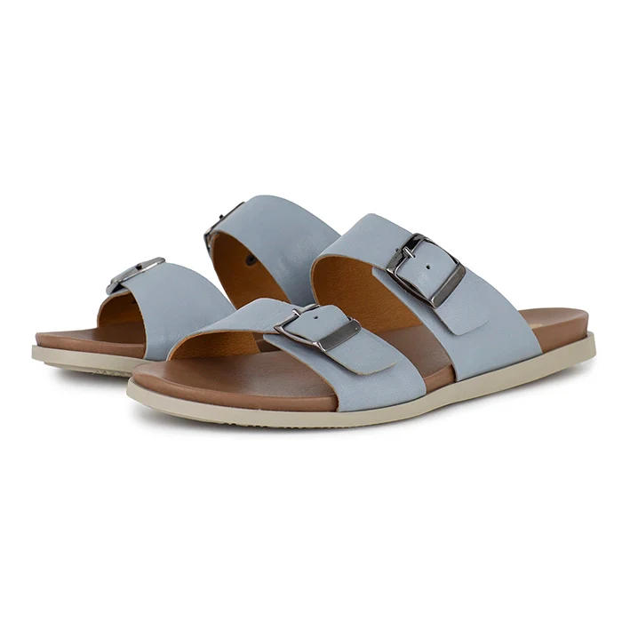 Uhuru : Ladies Leather Sandal in Sky