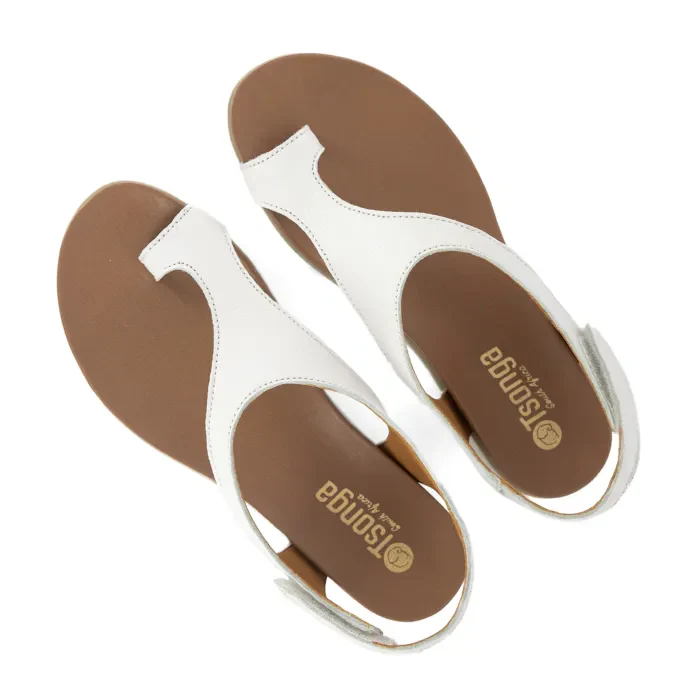 Ukumosa : Ladies Leather Sandal in White - Image 5
