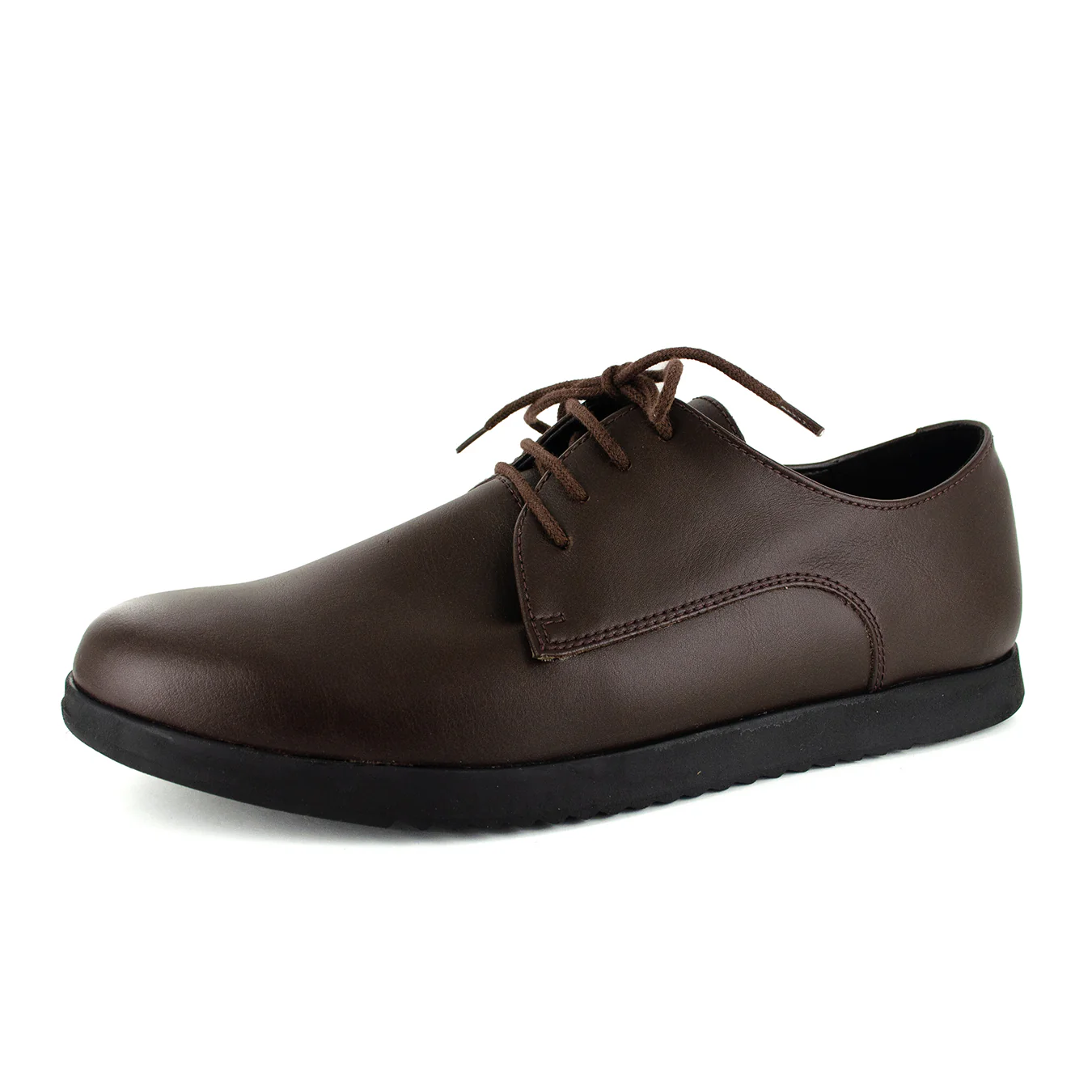 WYSO Oregon : Youth/Mens Leather Formal/School Shoe in Choc Ranger (PETA-approved Vegan Bioveg Leather) - Image 3