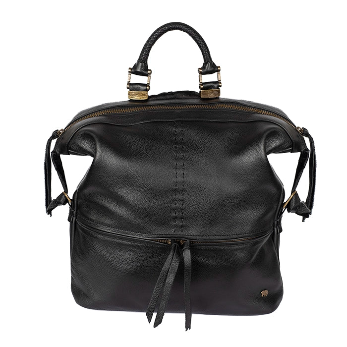 Zinande : Leather Backpack in Black Natan - Image 2