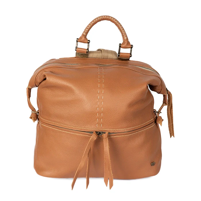Zinande : Leather Backpack in Oak - Image 2